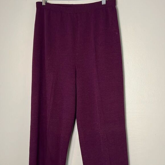 Vintage Helen Hsu Purple Knit Pants Size 1X - Picture 3 of 8